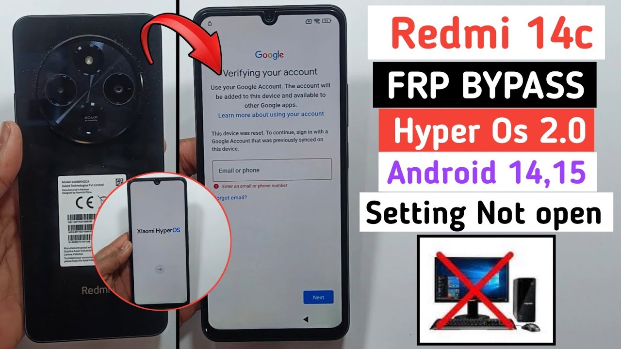 Redmi 14c : Google/ FRP Bypass Android 14/15 || Settings Redmi 14c : Google/ FRP Bypass Android 14/15 || Settings