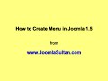 Learn How to Create Menu in Joomla 1.5