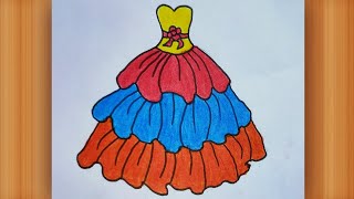 Frock Drawing Very Pretty Dress Drawing Barbie Dress Drawing Kids Drawing Sdn..