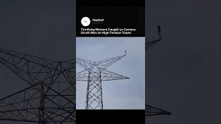 Terrifying Moment Caught On Camera Drunk Man On High-Tension Tower.