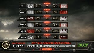 MSI 2017 Day 5 Highlights - SKT vs G2, TSM vs FW, WE vs GAM, TSM vs G2, FW vs GAM, SKT vs WE