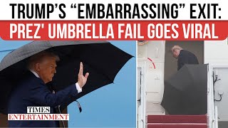 Trump Makes Embarring Exit Potus Fumbles With Umbrella Before Air Force One Departure