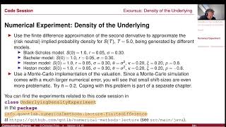 Lecture 2024-1 (40): Numerical Methods: Excursus: Density of the Underlying of a European Call Opt.