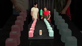 Mom Vs Son Flip The Bottle & Collect The Box Challenge