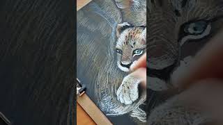Львица И Львёнок #Shortvideo #Art #Artist #Painting  #Portrait #Oilpastel #Arts #Animals #Shorts