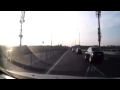Motorcycle crash rider lands on feet on top of car! #spiderman landing
