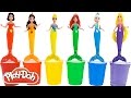 Learn Rainbow Colors with Play Doh &amp; Disney Princess Mermaids...