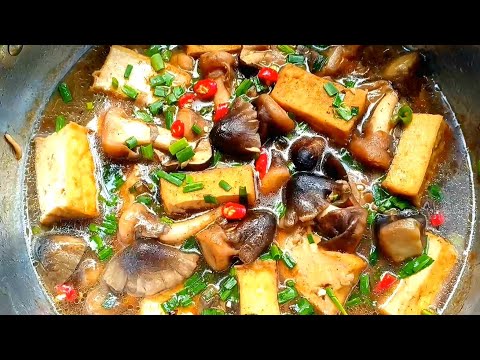 NẤM RƠM KHO ĐẬU HŨ chay ngon dễ làm - Đậu Hũ Kho Nấm Rơm - Tú Lê Miền Tây