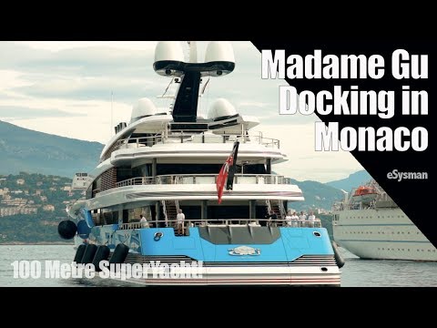 100m SuperYacht Docking in Monaco - Madame Gu