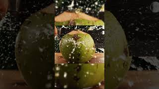 Green Coconut Cutting Asmr Perfect Machete Cut Real Sound & Cinematic Macro Shot