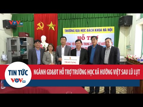 Ngành Giáo dục và Đào tạo hỗ trợ một số trường học tại xã Hướng Việt khắc phục hậu quả lũ lụt