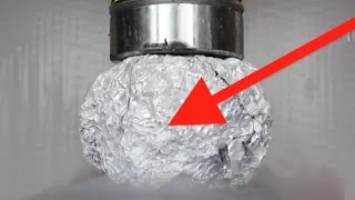 Aluminum foil ball turned to solid aluminum Aluminum foil ball turned to solid aluminum