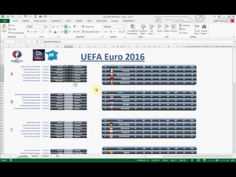 Tableau rencontre euro 2016 excel