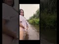 Hot Asian girl bath on river