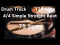 75 bpm  4/4 Simple Straight Beat Drum Track