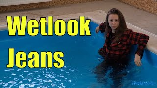 Wetlook Girl Jeans | Wetlook Girl Swims In The Pool Clothed | Wetlook Shirt