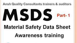 Msds Awareness Training
