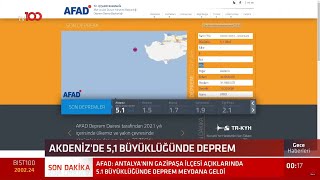 Antalyada 5.1 Büyüklüğünde Deprem