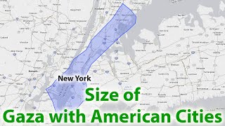 Size Of Gaza With Famous American Cities Area Comparison