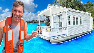 Floating Tiny Home Overnight Survival Challenge