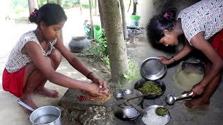 Santhali Tribe Girl Village Cooking In Traditional Style Of Eating Food - Rural Lifestyle