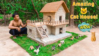Building A Brick Cat House For Rescue Kittens Their Reaction Is Priceless