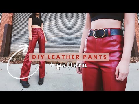 How to Sew Leather Pants + PATTERNS // DIY Vegan Leather Trousers Sewing Tutorial - YouTube