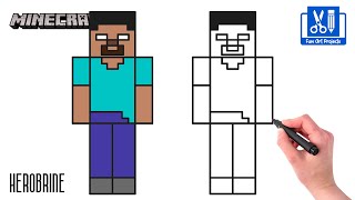 How To Draw Herobrine (MINECRAFT) | Easy Step By Step Tutorial