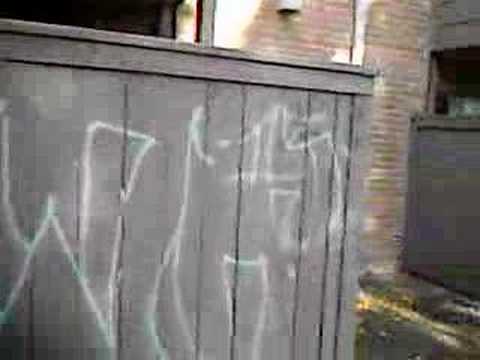 Avenues Gang Around Highland Park. Gang Graffiti Fence