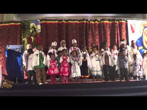 Cute kids sing song in Ethiopian Orthodox Church 08032013 #2