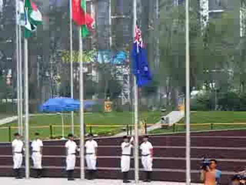 NZ team Flag-raising Ceremony