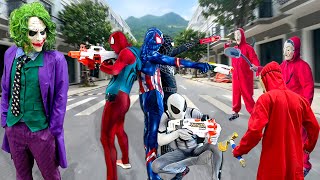 Pro 5 Spider-Man Team ( All Action Story 2 ) Spider Man Red , White , Pink , Venom And Rick Hero