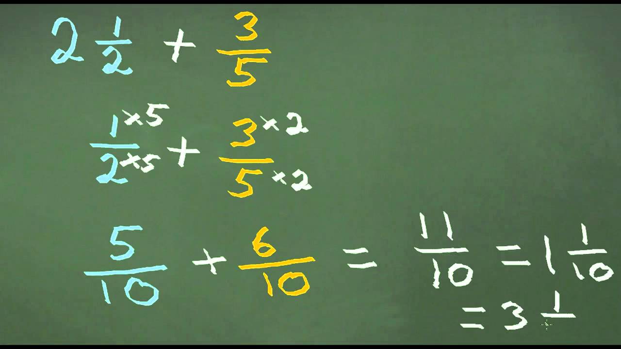 Adding Mixed Fractions - YouTube