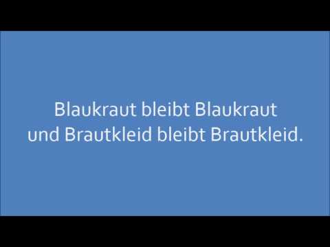 Deutsche Zungenbrecher - German tongue twisters: Blaukraut ...