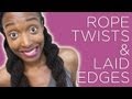 Loc Hairstyle Tutorial: Rope Twist Pigtails & Laid Edges
