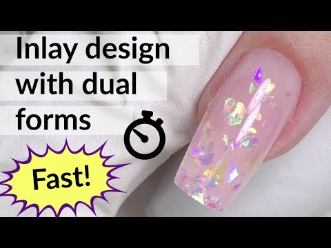 Glitter Nail Art with Dual Forms & Polygel Tutorial - YouTube