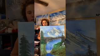 Waterfall landscape oil painting revealed | XArt #shorts #art #viral #artist #dr