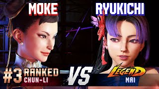 Sf6 Moke Ranked Chun-Li Vs Ryukichi Mai High Level Gameplay