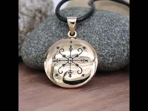 Met Kalfou Voodoo Veve Necklace - Bronze Loa Pendant Jewelry Met Kalfou Voodoo Veve Necklace - Bronze Loa Pendant Jewelry