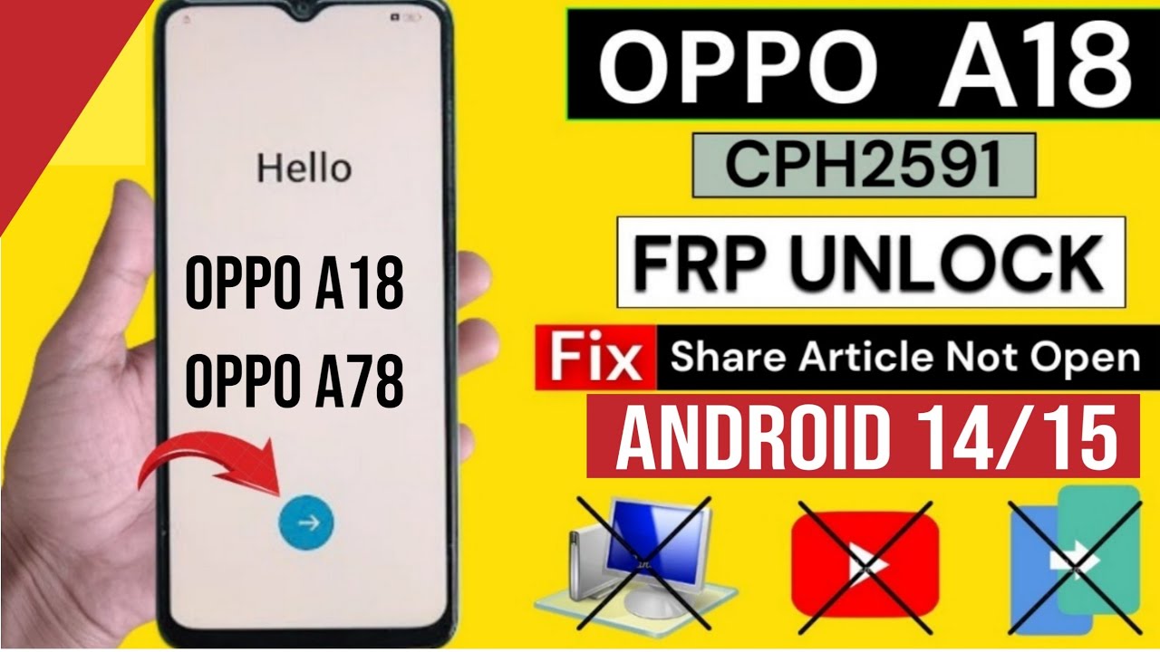 Oppo A18 Android 14/15 Google Frp Bypass Without Pc | Oppo A18 Android 14/15 Google Frp Bypass Without Pc |