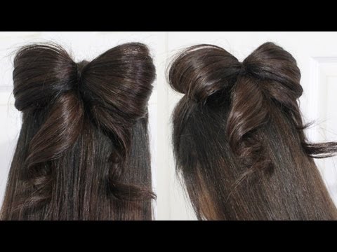 Hair Bow Tutorial Hairstyle Half-Updo for Medium Long Hair