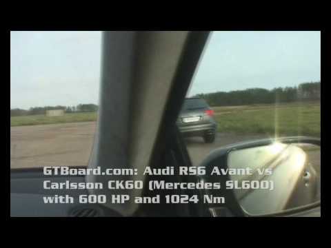 Audi RS6 V10 BiTurbo vs Mercedes Carlsson CK60 600 HP base Mercedes Benz SL600 V12 BiTurbo