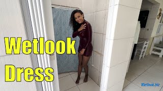 Wetlook Girl Dress | Wetlook Shower In Dress | Wetlook Tights