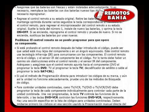 MANUAL PARA PROGRAMAR UN CONTROL REMOTO UNIVERSAL SONY RM-V3 REMOTOS