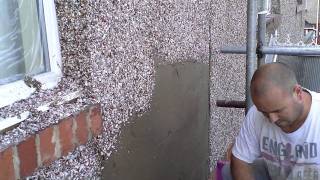 external plastering (pebble dashing)