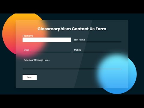 Responsive Contact Us Page Design using Html CSS | CSS Glassmorphism