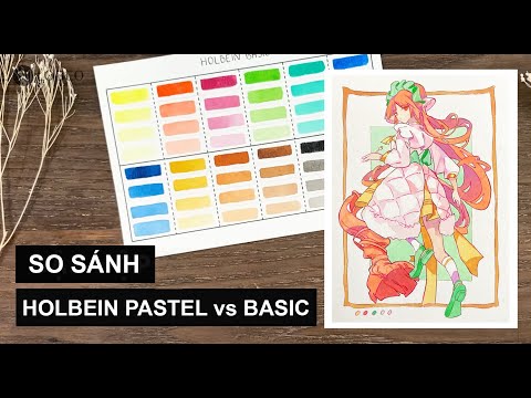 So sánh màu nước Holbein bản thường và bản Pastel | Lobeo