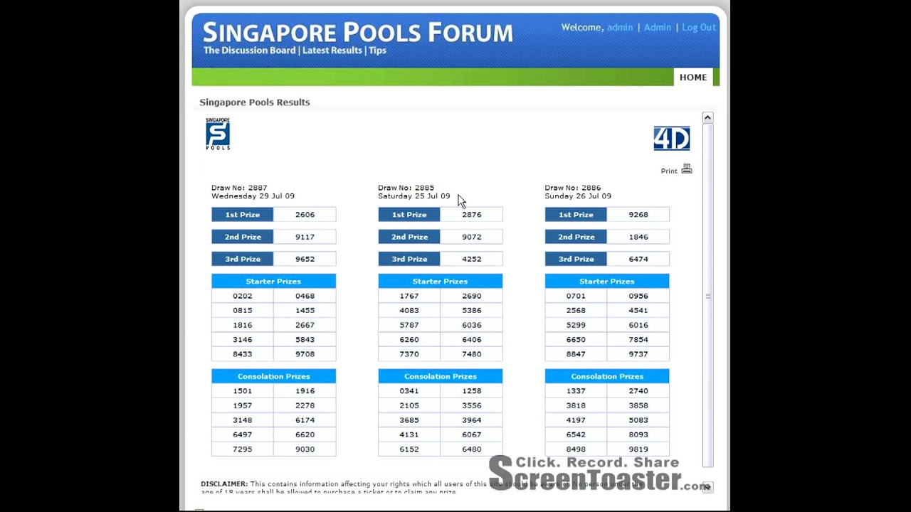 Singapore Pools Latest Results - YouTube