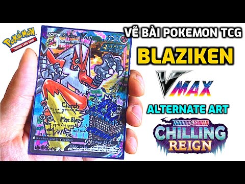 Vẽ Bài Pokemon TCG - #4 Blaziken VMAX Alternate Art - How to Draw Pokemon Cards Tutorial