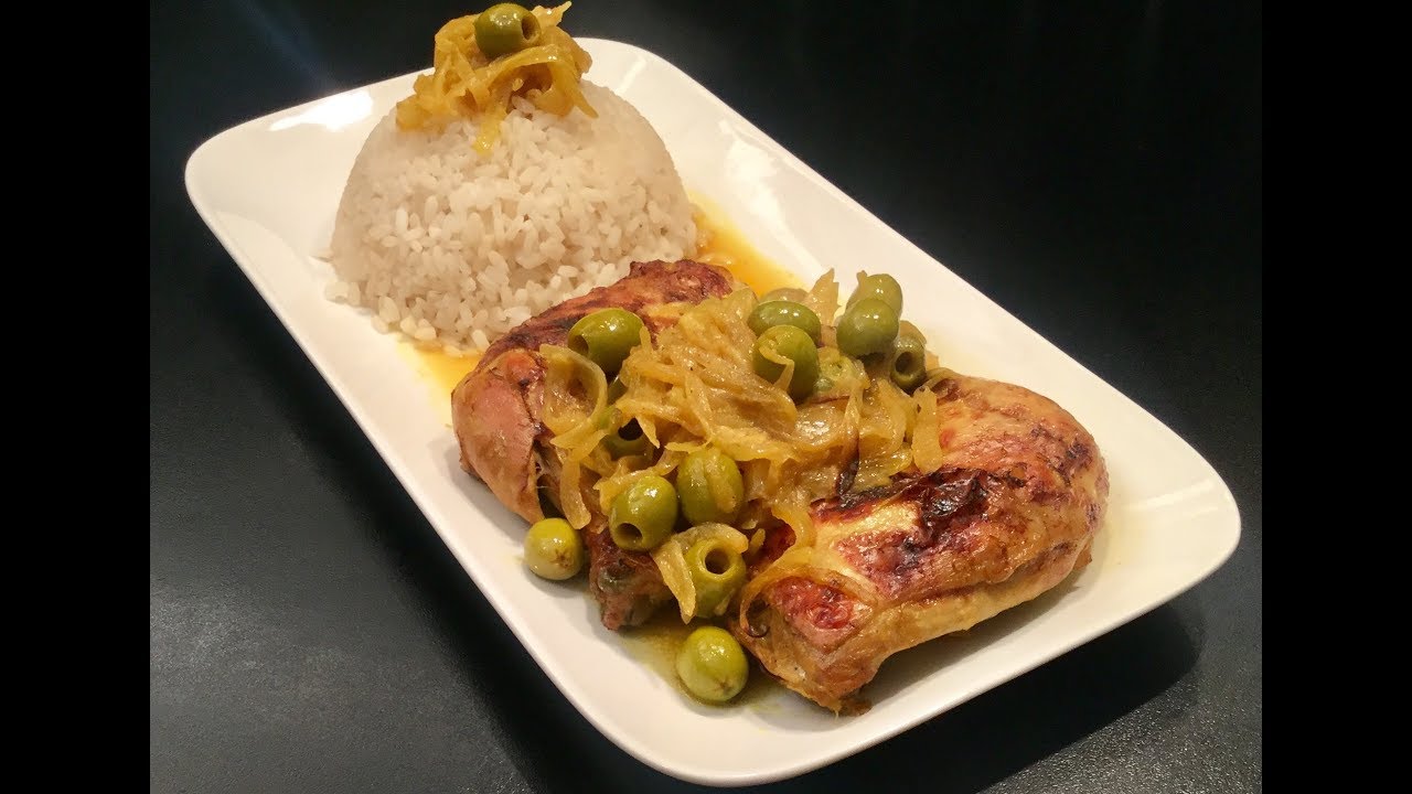 Le poulet Yassa avec du riz - YouTube